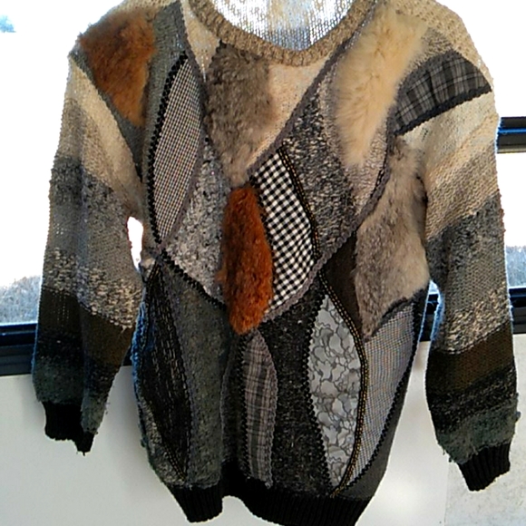Rabbit fur and wool Vintage sweater sz sm - Picture 1 of 5